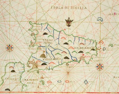 Sicily and the Straits of Messina, from a Nautical Atlas, 1646 by Italian School